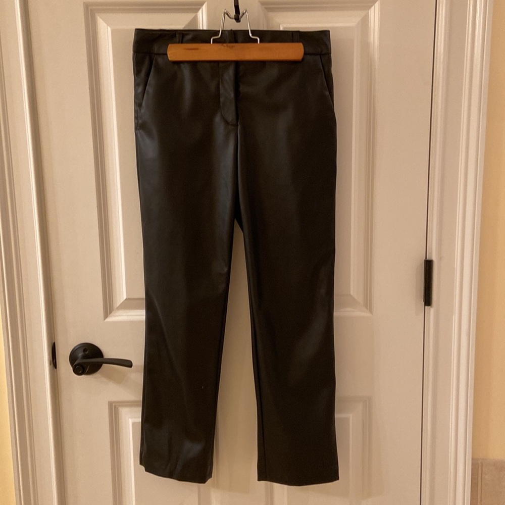 Velvet Faux leather Honey Trousers black. Size 2. Like new. - Picture 6 of 10